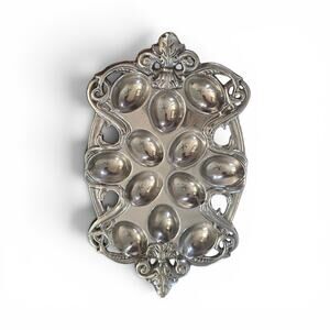 Arthur Court Fleur De Lis Aluminum Tray Deviled Egg Holder